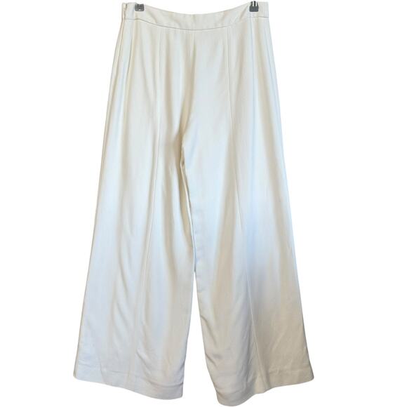 Narciso Rodriguez Wide Leg Pants Size 40 High Waisted Flat Front Side Zipper - Picture 2 of 6